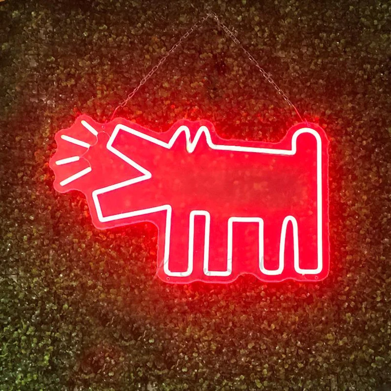 

Custom Haring Dog Stree Art Neon Sign Home Outdoor Wall Decor Creative Neon Led Light Gifts