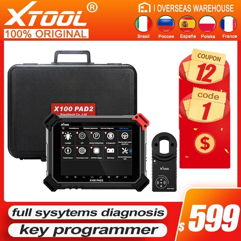 2022 XTOOL X100 PAD2 PRO OB2 автомобильный диагностический инструмент ключ