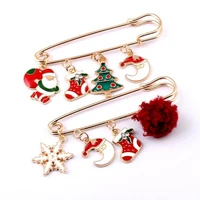 new christmas series alloy brooch christmas tree moon snowflake pin student fashion pin clothing accessories for women men gifts