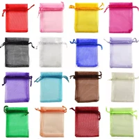 50pcs organza bag jewelry packaging gift candy wedding party goodie packing favors pouches drawable bags present sweets pouches