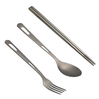 portable camping titanium fork spoon chopsticks outdoor camping travel tableware kitchenware titanium fork spoon chopsticks