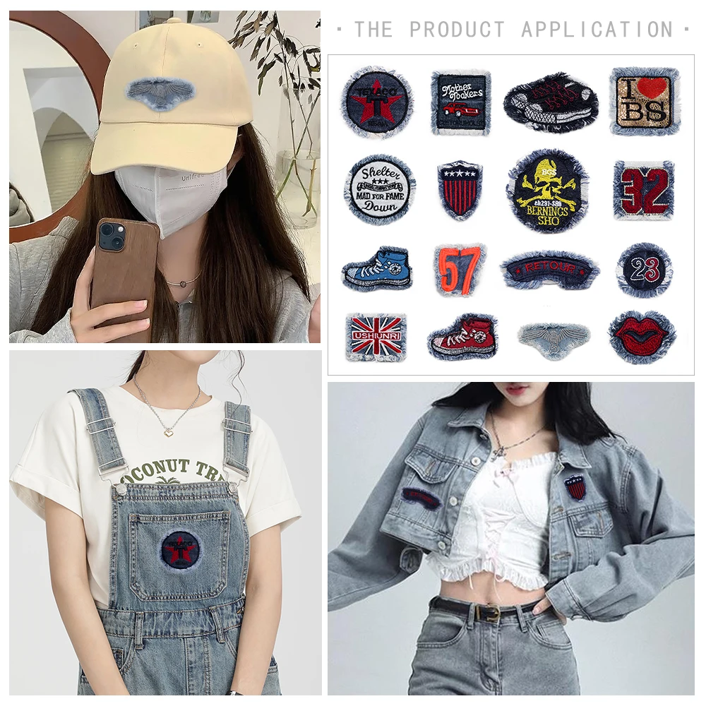 Новинка изящные джинсы вышитые нашивки для одежды Пришивные Аппликации наклейки