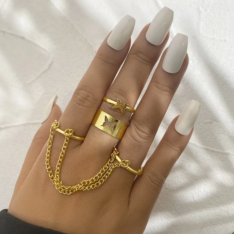 Womens Chain Snake-shape Ring Jewelry Fashion Stacked Rings Wholesale