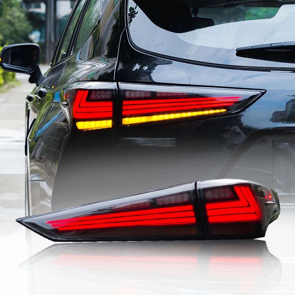 Фото 2 шт. автомобильный задний фонарь в сборе для Toyota Highlander 2021-2023 светодиодный динамический указатель поворота Plug and Play задние фонари задние фонари №2