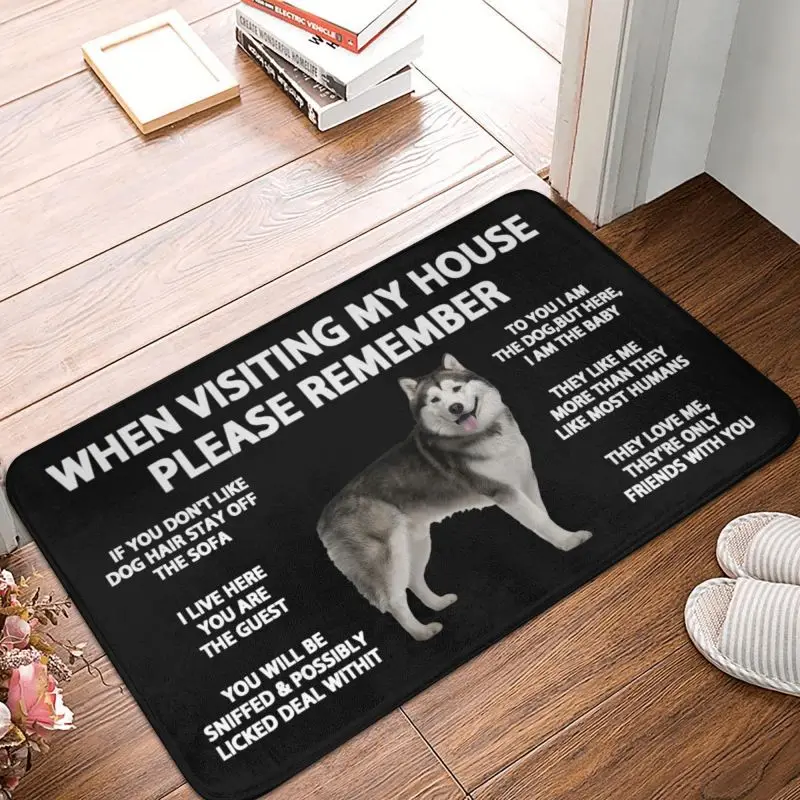 

Siberian Husky Doormat Non-Slip Kitchen Bath Mat Garden Garage Floor Door Entrance Carpet Rug