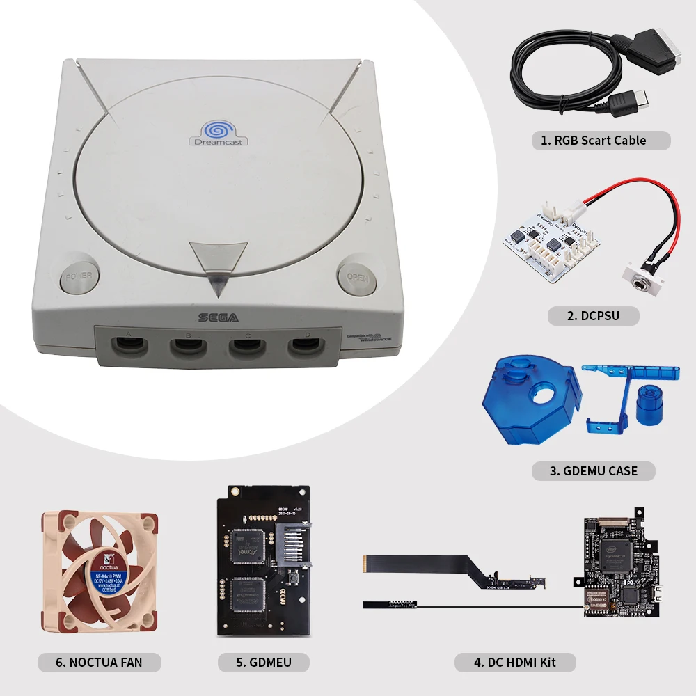 

Оригинальная подержанная модифицированная версия DreamCast DC игровая консоль с комплектом DCHDMI/GDEMU/DreamPSU/DC Scart кабелем