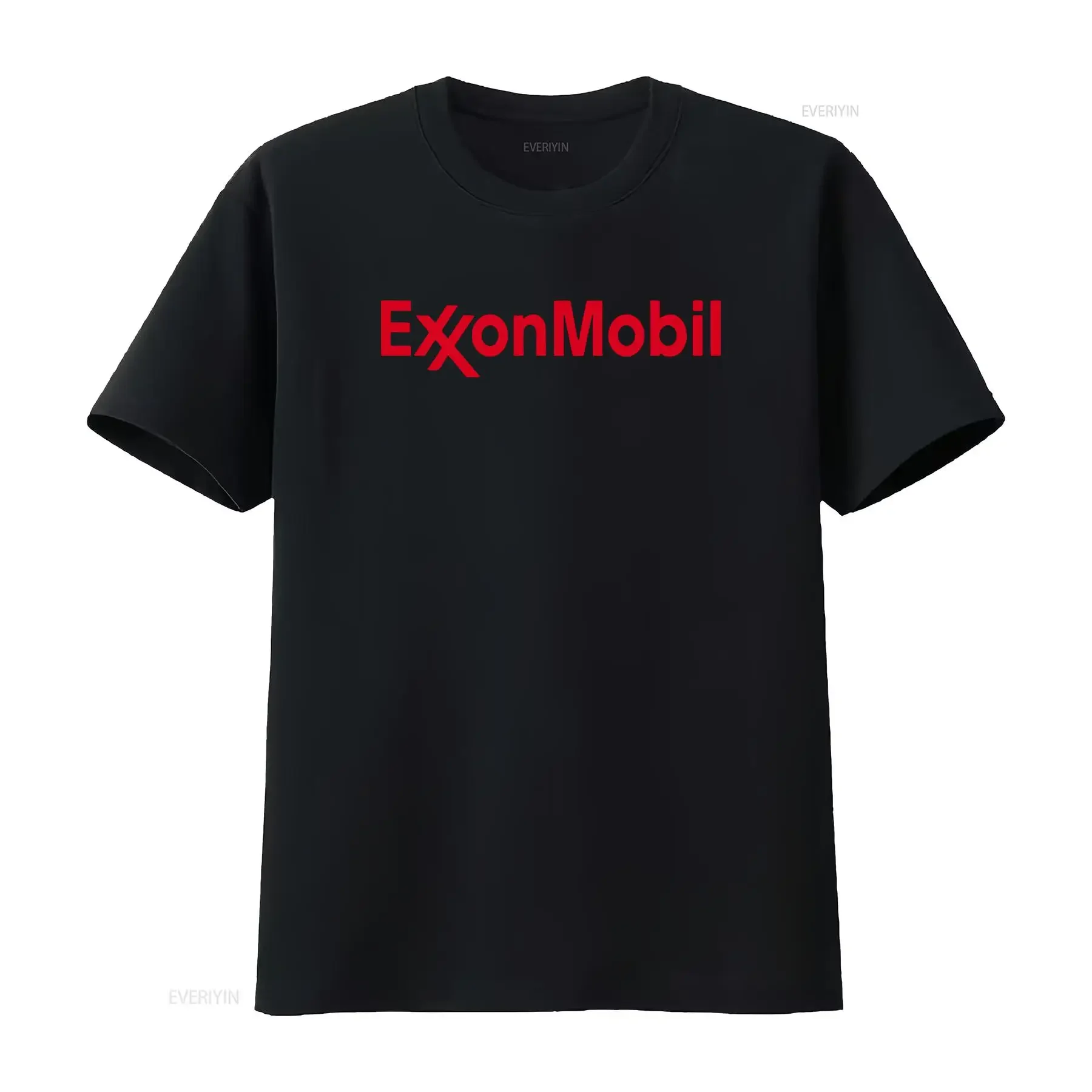 Фото Мужская серая футболка с логотипом Exxon Mobil, размеры S-5XL, винтажная, с эффектом потертости, унисекс, стильная, повседневная, слегка удобная, с графическим принтом, в стиле стритвир №1