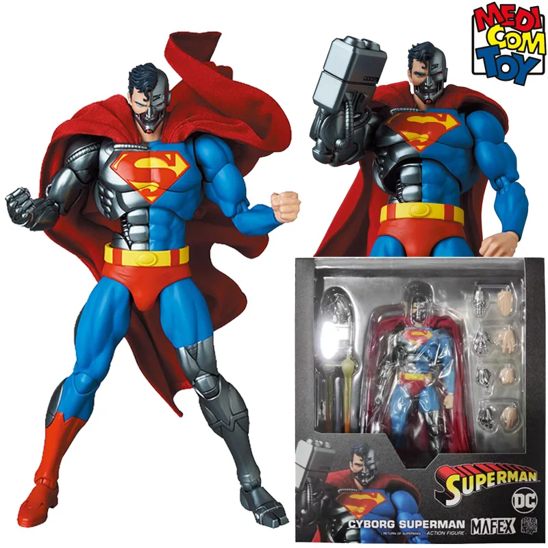 

In Stock Original Medicom Toy MAFEX No.164 CYBORG SUPERMAN RETURN OF SUPERMAN Anime Figure Model Collecile Action Toys Gifts