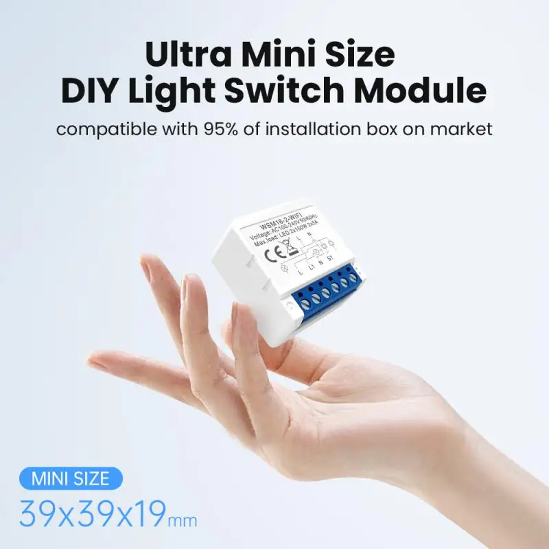 

16A Mini Wifi Smart 1/2/3/4 CH Switch Smart Home DIY Light Switches Module 2-way Control Work With Tuya Alexa Alice Google Home