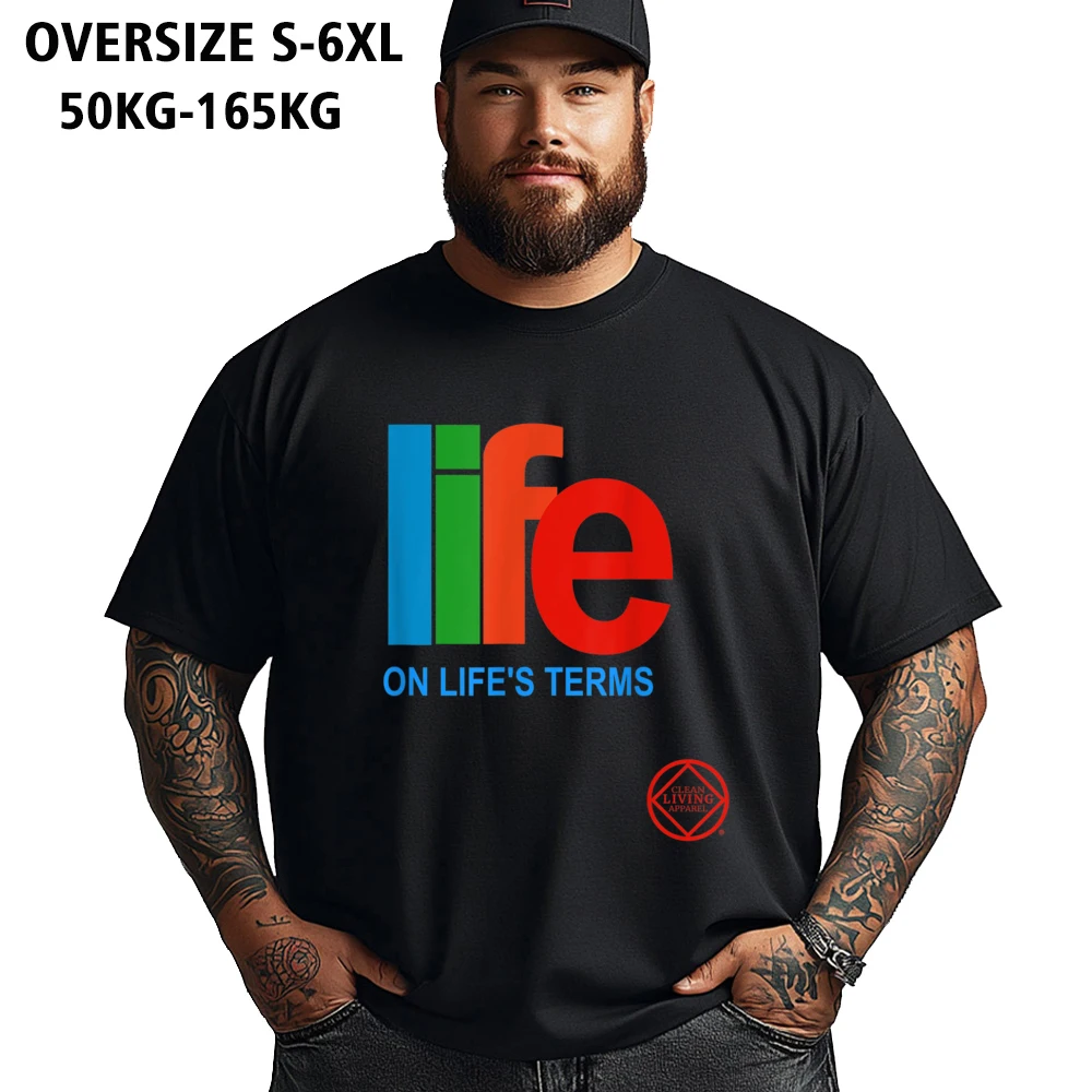 Tops Tees Father Day Crewneck 100% Cotton Mens T Shirts Life On Lifes Terms Narcotics Casual Shirt Tall Big Fat