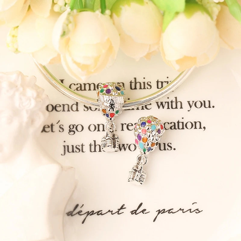 Фит Пандора Дисней Піксар Дом & Шарики Шармы Для Изготовления Женских Браслетов Аксессуары Для Девочек Браслеты Замок Подвеска.