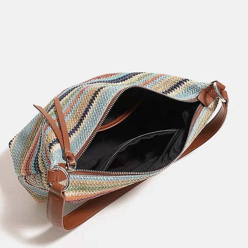 Соломенные сумки-Хобо для женщин роскошные дизайнерские дамские сумочки и