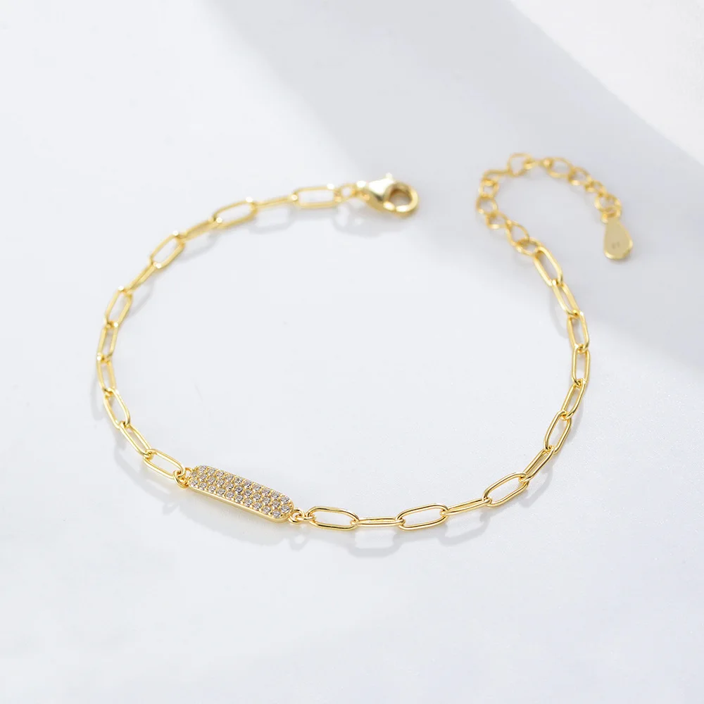 

S925 Sterling Silver Korean Zircon inlaid Bracelet For Women Exquisite Jewelry Pandora Charm Bracelets Adjustable For Party Gift