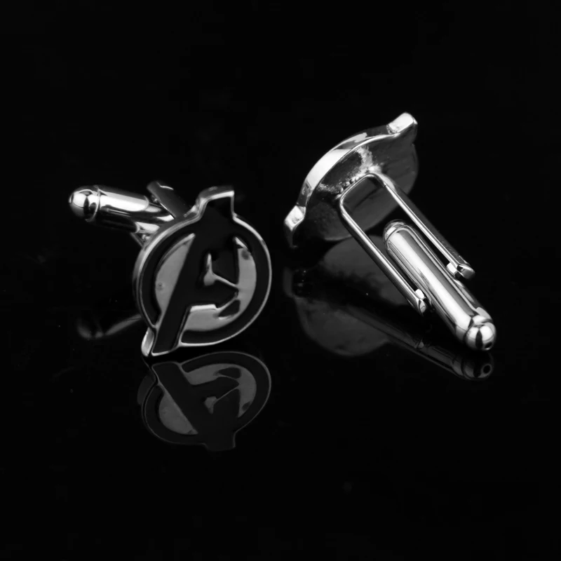 

Disney Marvel Superhero Team The Avengers Cufflinks Quality Jewelry Accessories Symbol Letter A Metal Cufflinks