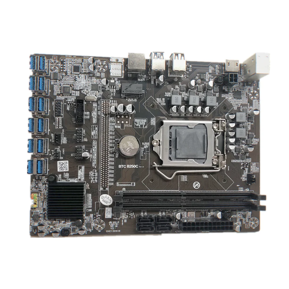 

B250C Motherboard 12 PCIE to USB 3.0 Graphics Card Slot LGA1151 Supports DDR4 DIMM RAM for Bitcoin BTC ETH GPU Mining Miner