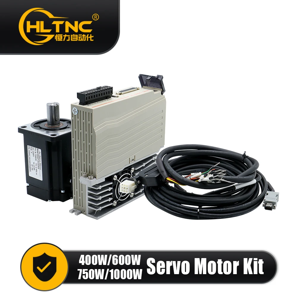 

Hot Sales Servo Motor 400w 600w 750w 1000w Servo Driver 17bit Absolute Encoder AC220V 1.27Nm-3.8Nm 543ozin For CNC Engraver