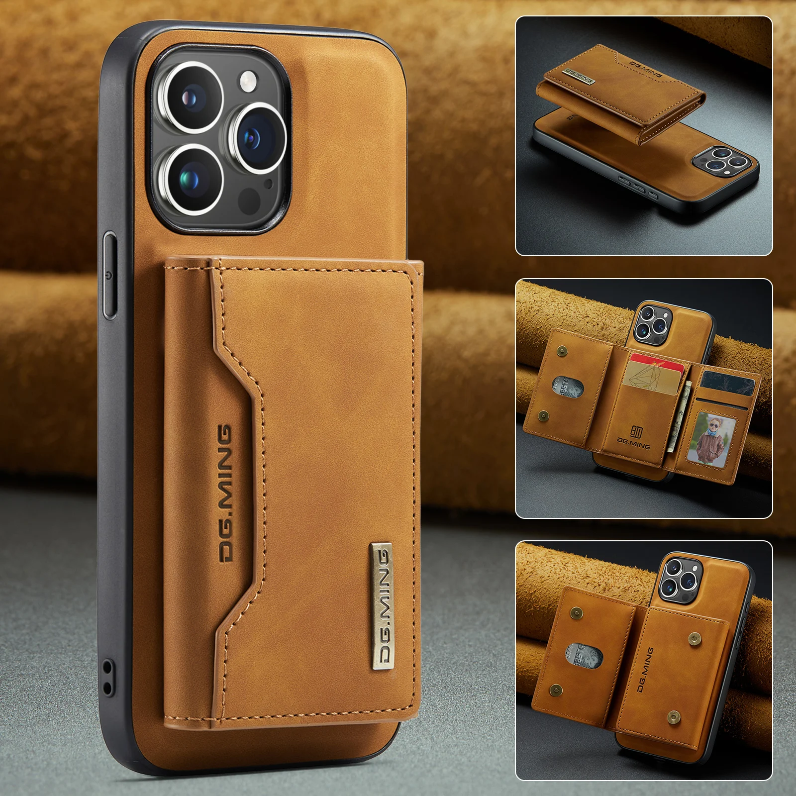 

2 in 1 Detachable Wallet Case with Card Holder for IPhone 13 Mini 15 14 13 12 Pro Max XS X XR 7 8 Plus Leather Shockproof Cover