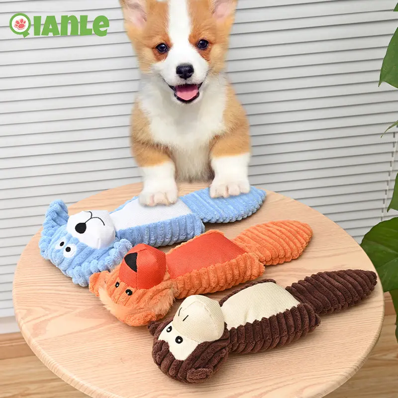 

Squeaky Plush Dog Toys Plush Cartoon Animal Toys for Small Large Dogs Fleece Puppy Chew Toys Bite Resistant Toys Dog Accessories