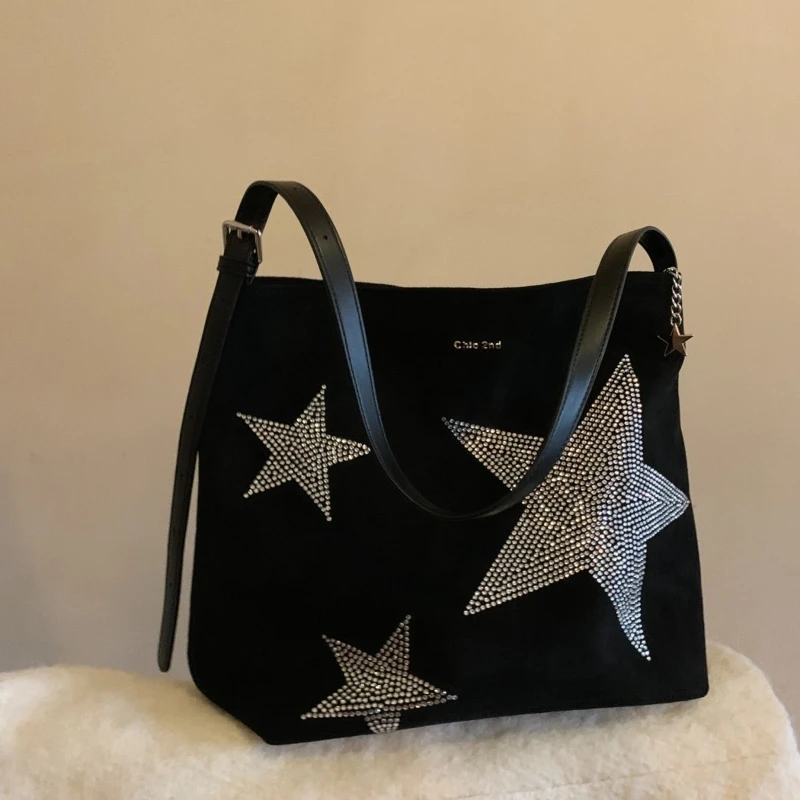 star tote bag female large capacity autumn and winter commuter shoulder crossbody canvas bag