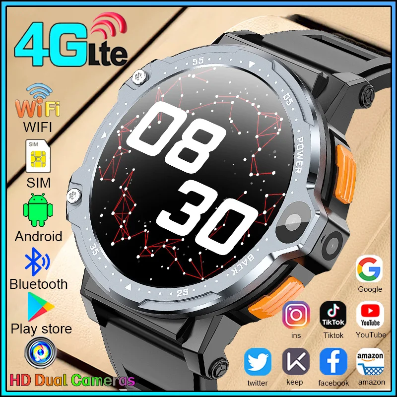 4G LTE SmartWatch SIM-карта/WIFI Высокоскоростной доступ к Интернете HD Двойные камеры 64 ГБ