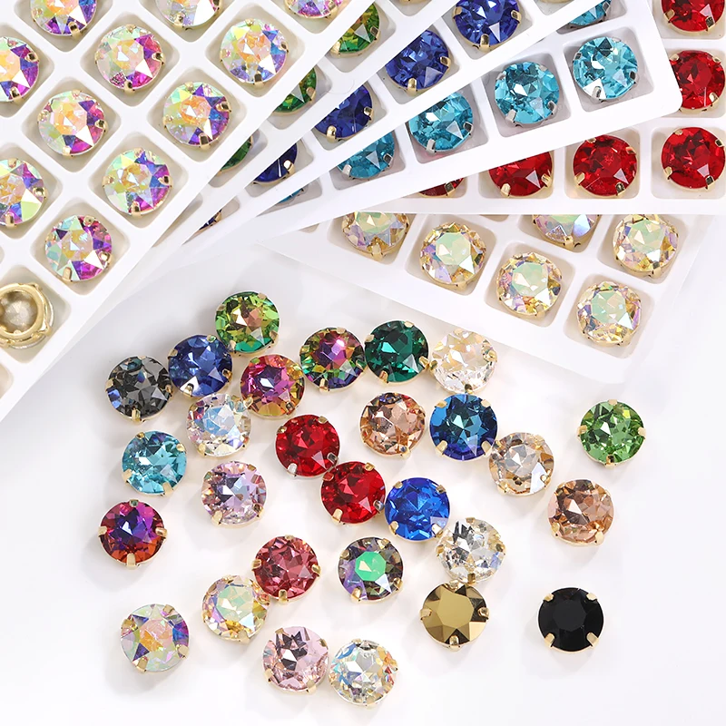 

K9 Rhinestone Craft Gems Flower Diamond Glass Rhinestones Decoration Pointback Crystal Best Color DIY Fancy Jewelry Accessories