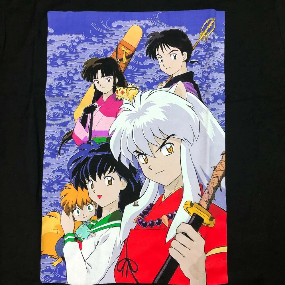 Новая мужская рубашка Inuyasha Sz M черная половина демона 90s Аниме Манга японский каго