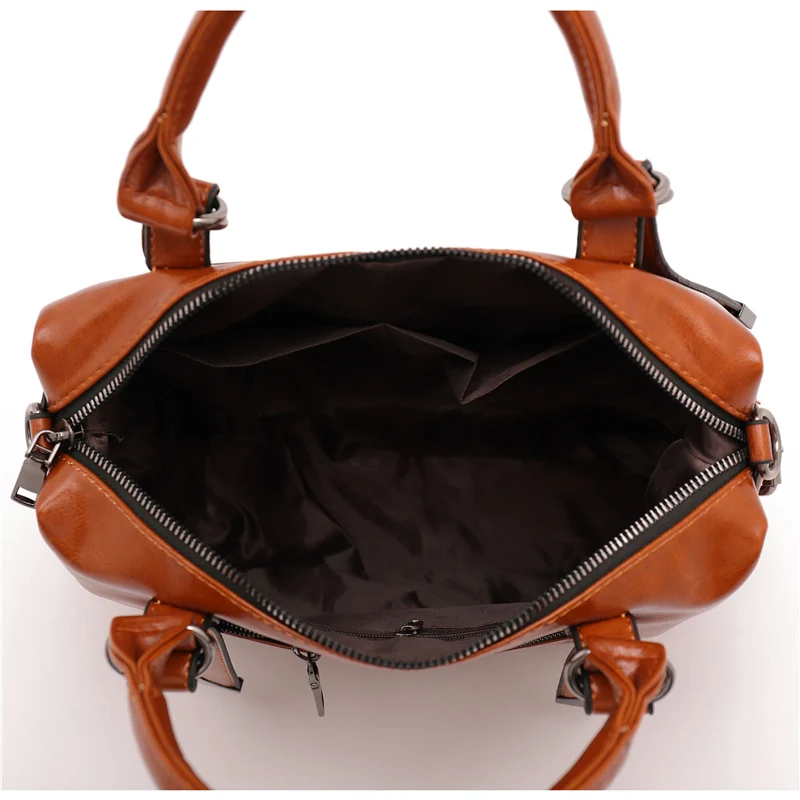 Вместительные дизайнерские брендовые сумки для женщин кожаные сумочки через