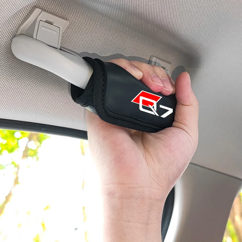 

2PCS Auto Interior Accessories Car Roof Handle Protection Cover Pull Gloves Stickers Case For Audi A3 A4 A5 A6 A7 Q3 Q5 Q7 Sline