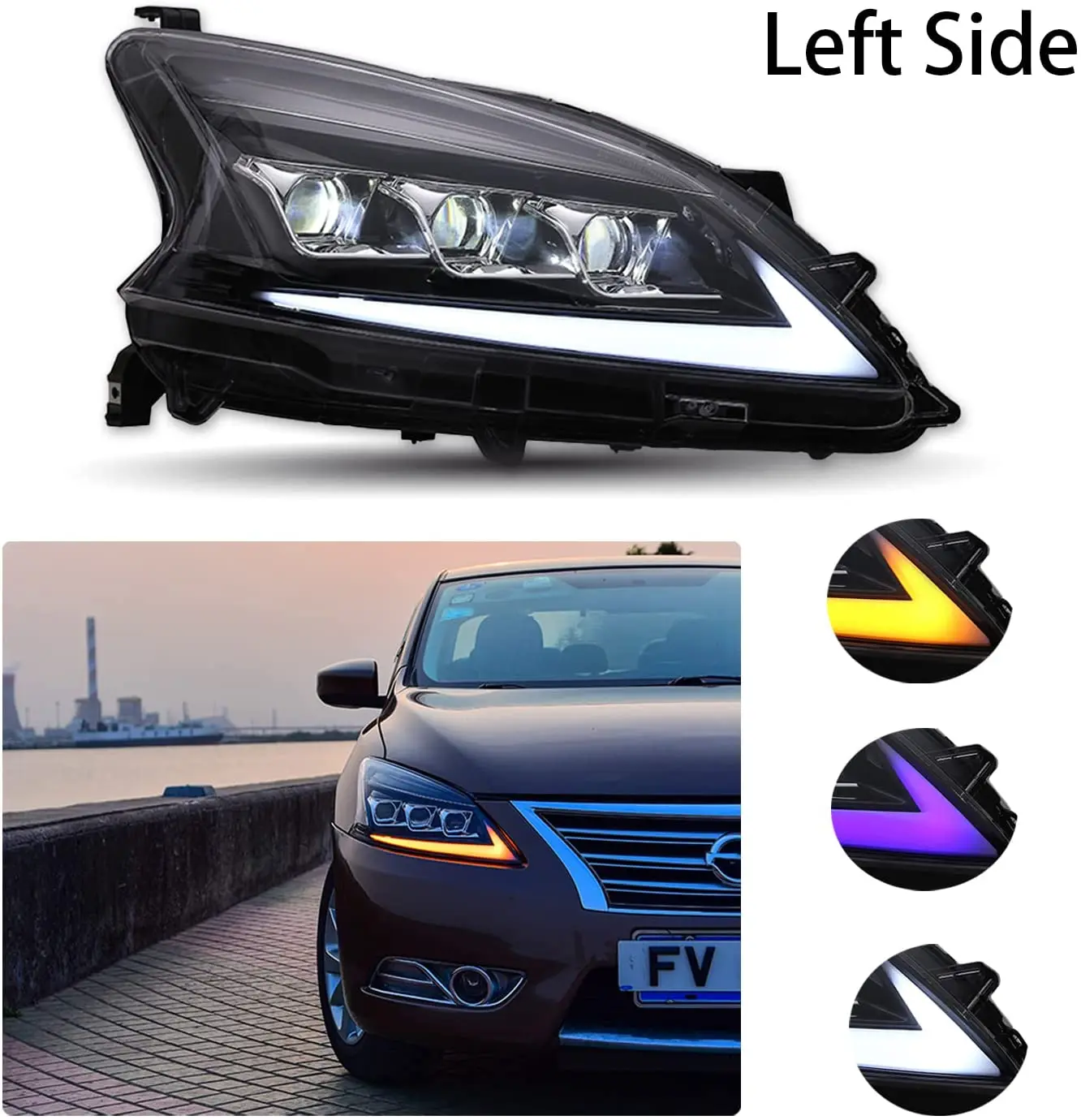 

LED Headlights For Nissan Sylphy/Sentra/Pulsar 2013 2014 2015 With The Start Up Animation Sequential Turn Signal Light Ass