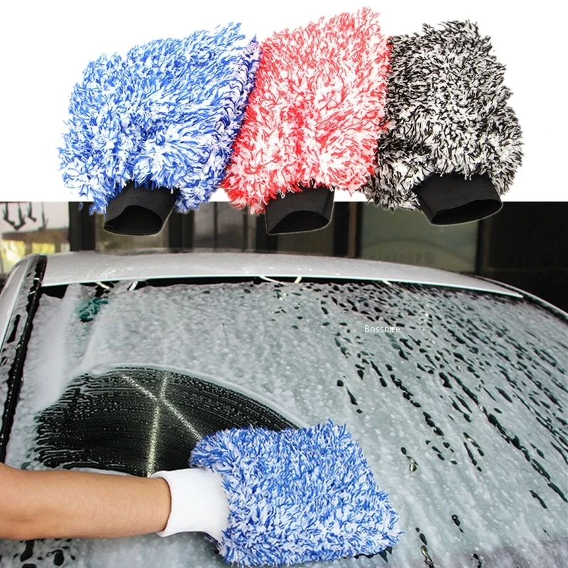 

26x20cm Soft Car Cleaning Glove Ultra Soft Mitt Microfiber Madness Wash Mitt Easy To Dry Car Accessories