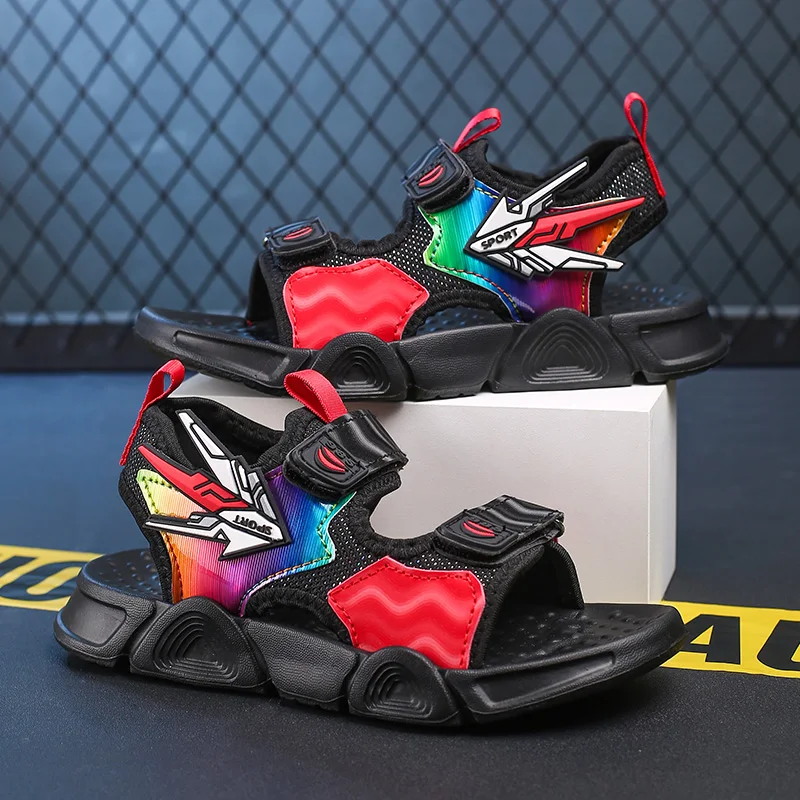 

New Boys School Sandals Kids Beach Slippers Kids Comfortable Soft Open Toe Fashion Black Blue Casual Slippers Toddler Baby Shoes