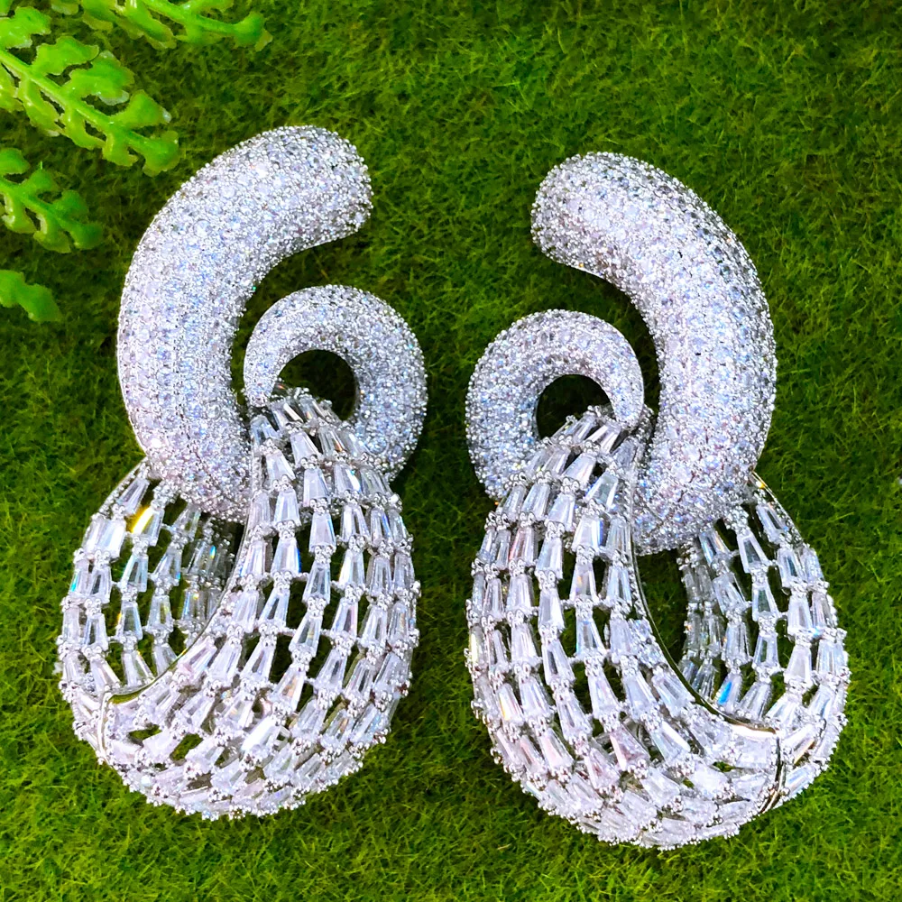 Missvikki Роскошные модные полые большие серьги-подвески для женщин свадебные нежные