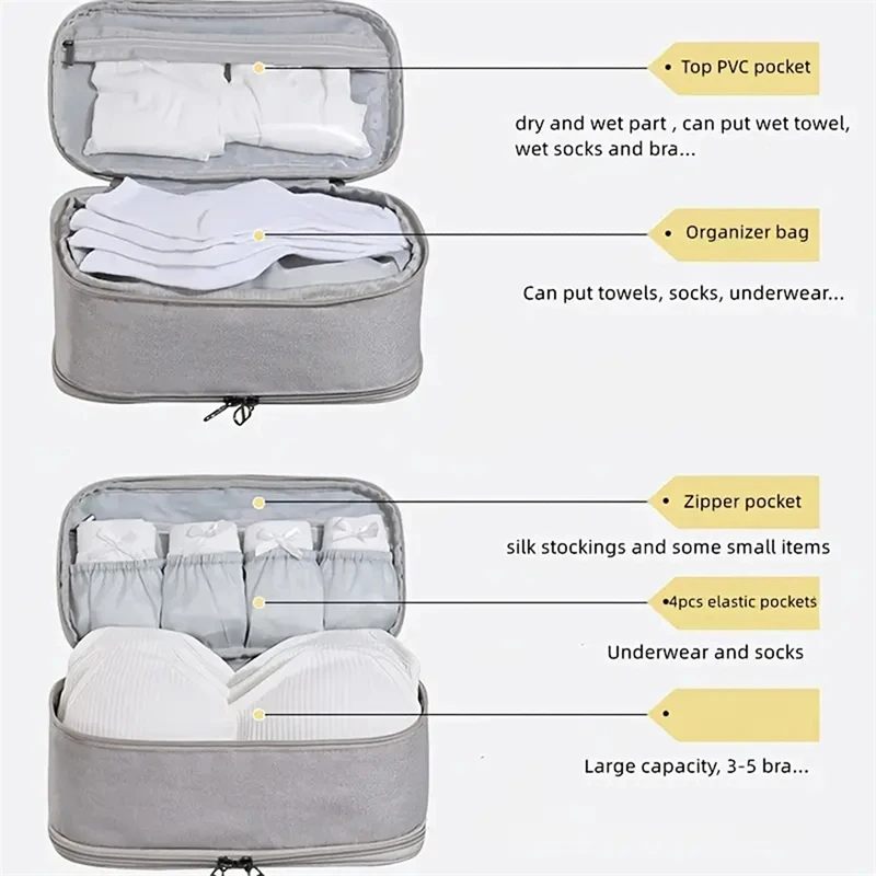 Сумка для хранения нижнего белья дорожный органайзер бюстгальтеров женских и
