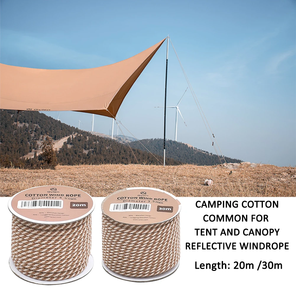 

Outdoor Awning Cotton Wind Rope Camping Tent Non-Slip Reflective Fixed Wind Rope Tent Accessories Portable Windproof Rope