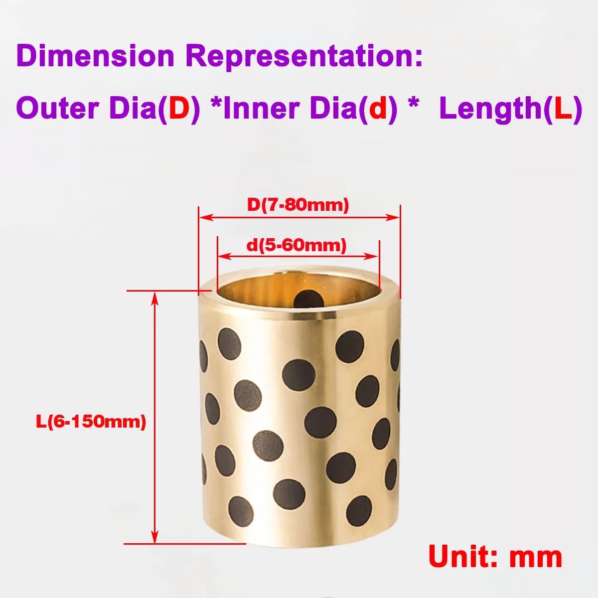 

Brass Solid Lubricated Graphite Copper Sleeve /Oil-Free Bushing /Self-Lubricating Bearing