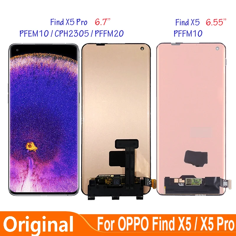 AMOLED Original For OPPO Find X5 Pro X5Pro PFEM10 CPH2305 PFFM20 PFFM10 LCD Display Touch Screen Digitizer Assembly