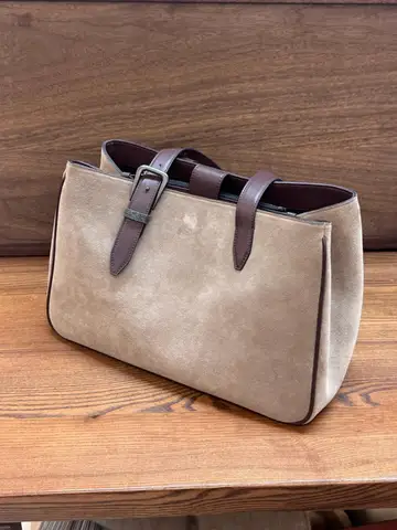 Женская замшевая сумочка из воловьей кожи с изысканным декором из бисера