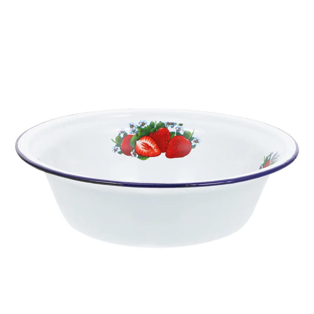 Stainless Steel Stock Pot Dish Washing Basin Enamel Tray Round Shallow Bowl Salad Mixing Bowls Wash Basin