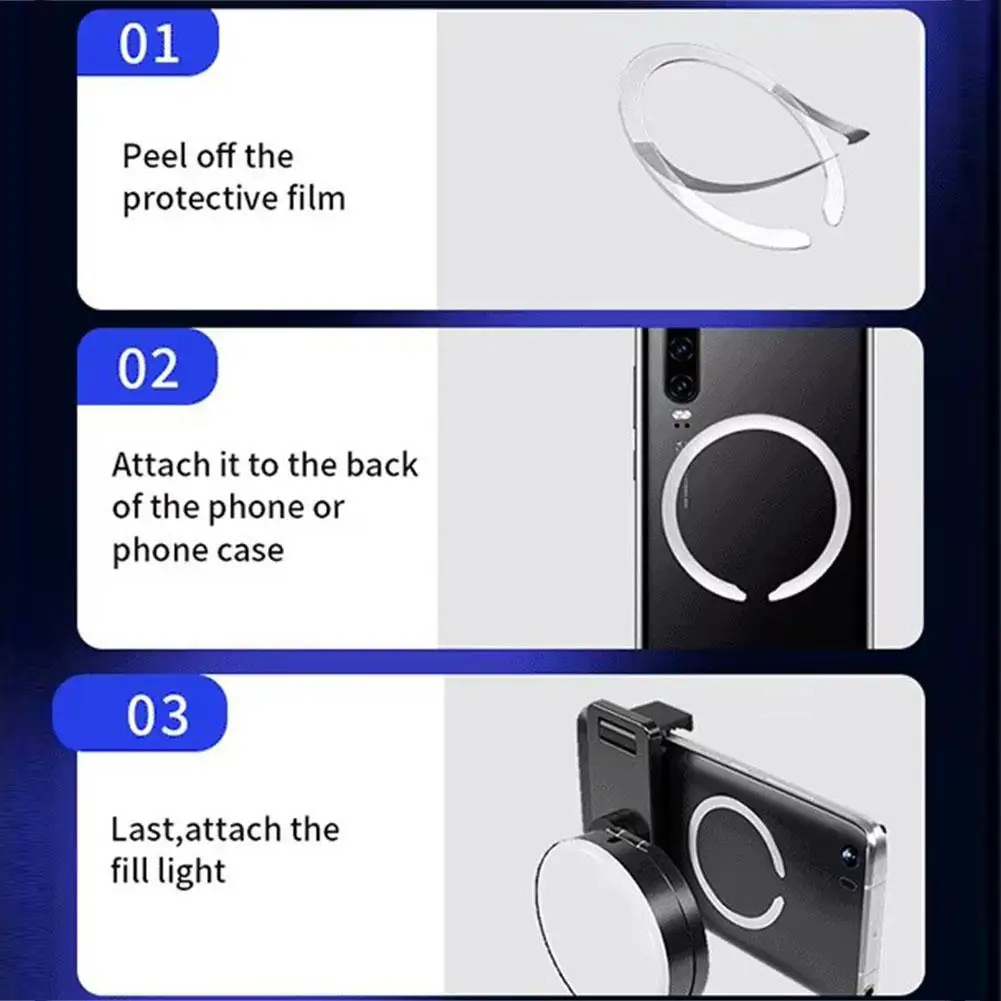 For Magnetic Fill Light Photography Led Handheld Camera Live Pocket Flat Desktop Photo P9e7