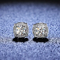 moissanite diamond earrings s925 silver deluxe square bag moissanite stud earrrings 925 sterling silver earrings