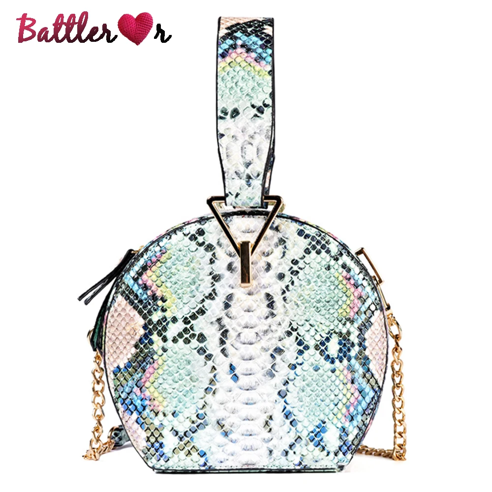 

Fashion Serpentine Circular Bag for Women Luxury Round Handbags Women Bags Designer Purses and Handbags Sac De Luxe Femme Bolsa