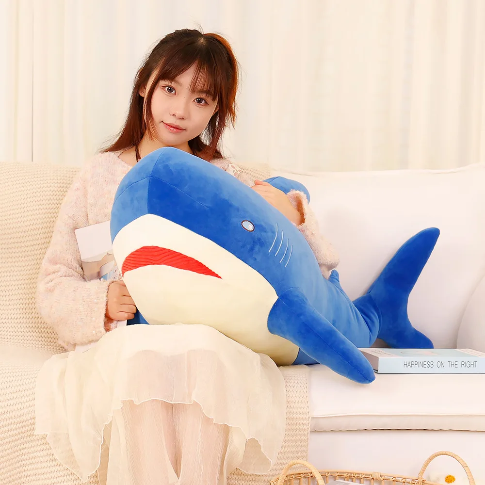 

1pc 60-100cm Lovely Shark Orcinus Orca Blue Whale Plush Toys Fish Doll Shark Stuffed Plush Sea Animals Kids Birthday Gift