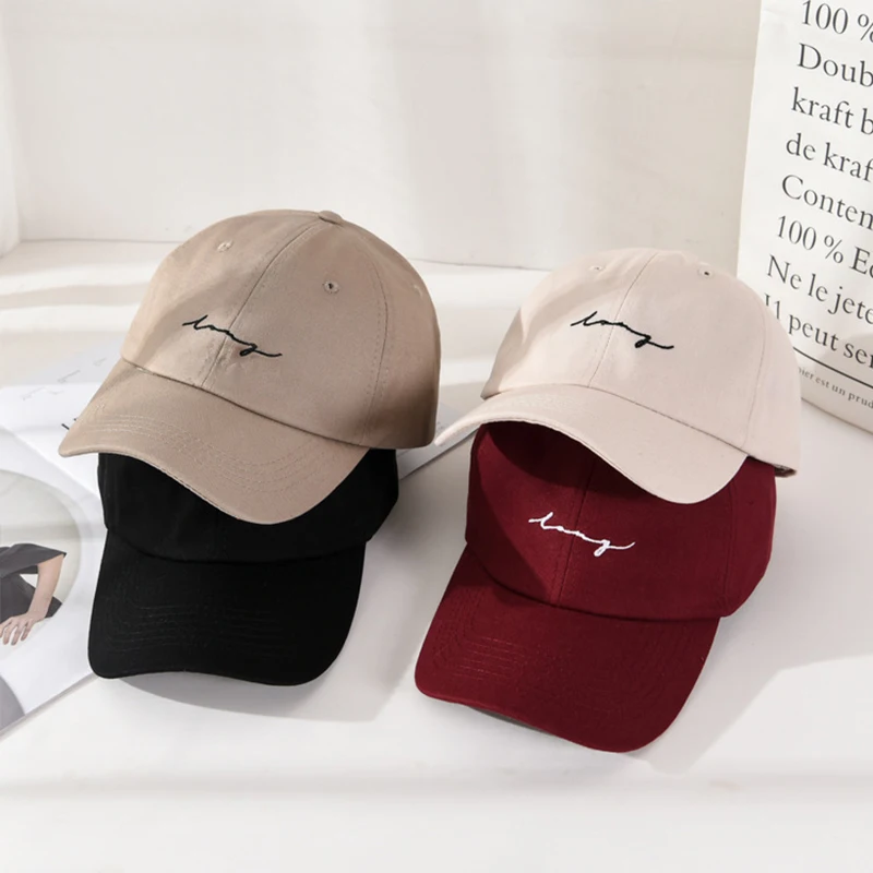 

New Cotton Baseball Cap Women Casual Visor Embroidery Snapback Cap Summer Spring Unisex Solid Color Sun Hats Hip Hop Caps