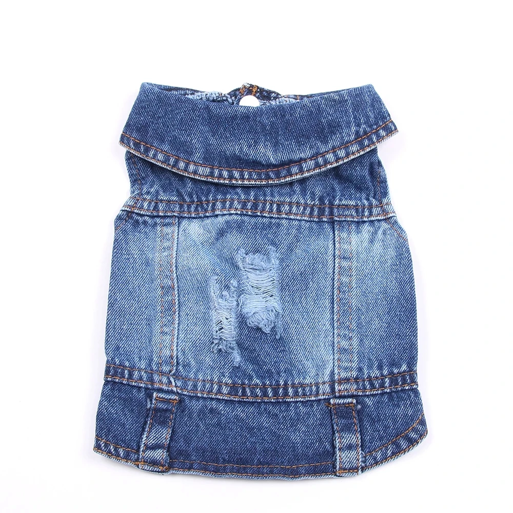 

Pet Dog Jeans Holes Design Cat Puppy Vest Spring/Summer Apparel 3 Colors Jacket Denim Coats