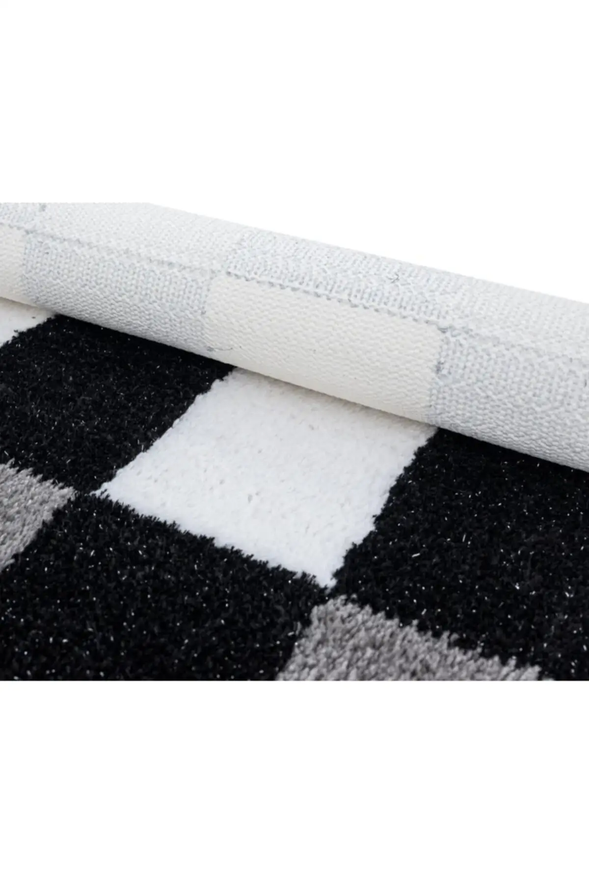 Comprare Modello Quadrato Bianco Nero Galenka Ultra Lux Luminoso Morbido Antiscivolo Fondo Swis 2li Set Tappetino Da Bagno Set 60x100