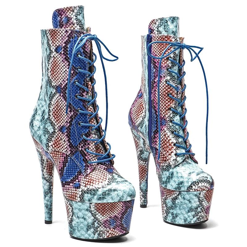 Leecabe 17CM/7Inch Snake Upper  Platform Sandals Pole Dancing shoes High Heels Shoes pole dancing boot