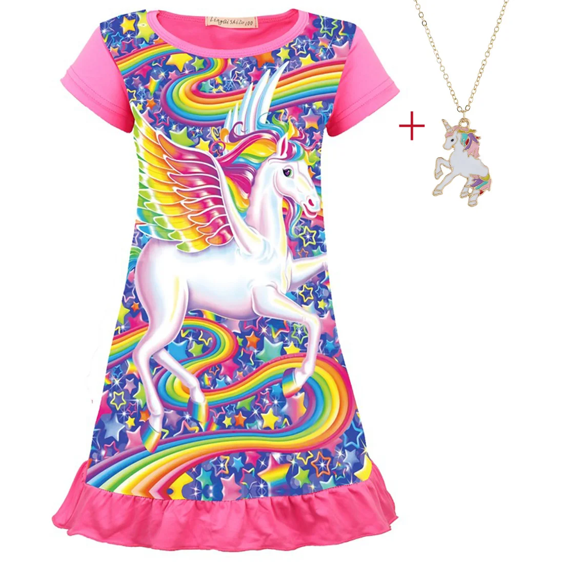 Праздничное модное платье с единорогом для девочек детская одежда детские