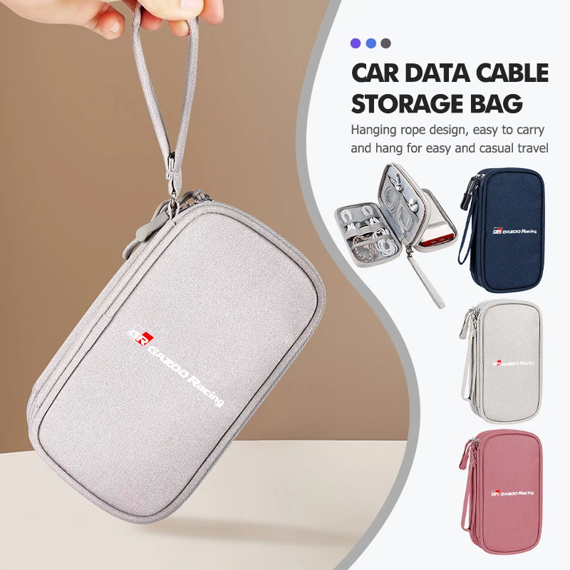 Фото Автомобильная цифровая сумка для хранения, органайзер для кабелей USB, держатель для Toyota GR Sport Gazoo Racing Yaris 86 Corolla Hilux Supra №1