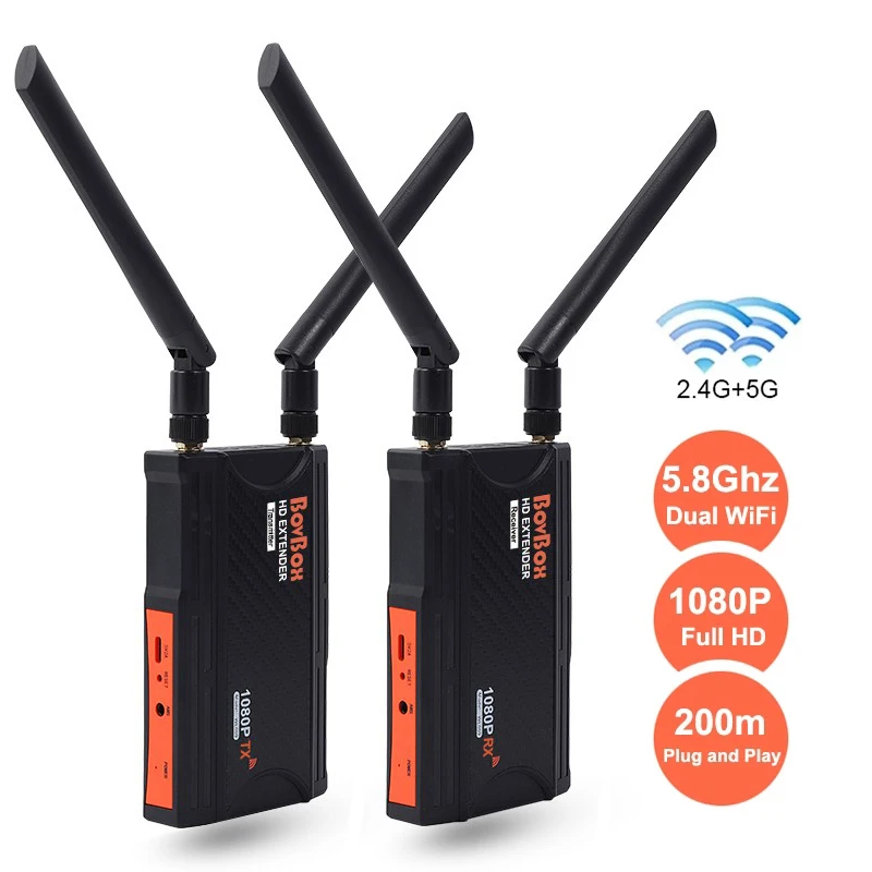 Беспроводной Wi-Fi HDMI видеопередатчик и приемник, 200 м
