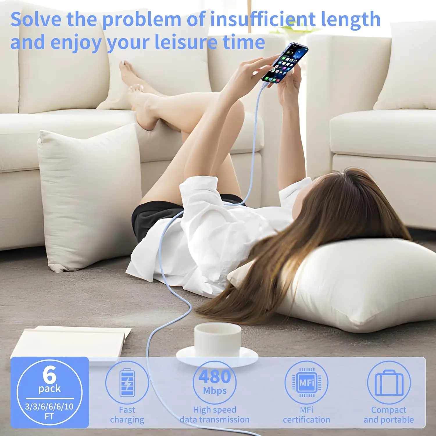 Высокоскоростной Зарядный Кабель Для iPhone 14 13 12 11 Pro Max Комбинированный Комплект Из